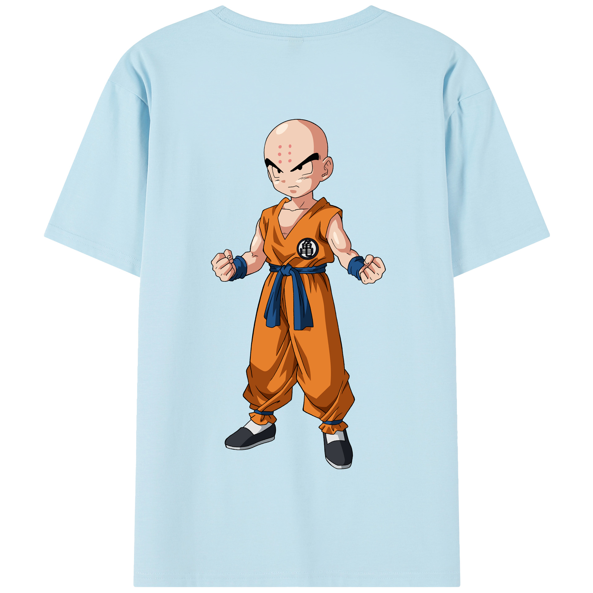 （画像用） ドラゴンボール クリリン DRAGON BALL krillin 綿100％半袖Tシャツ（背面プリント）